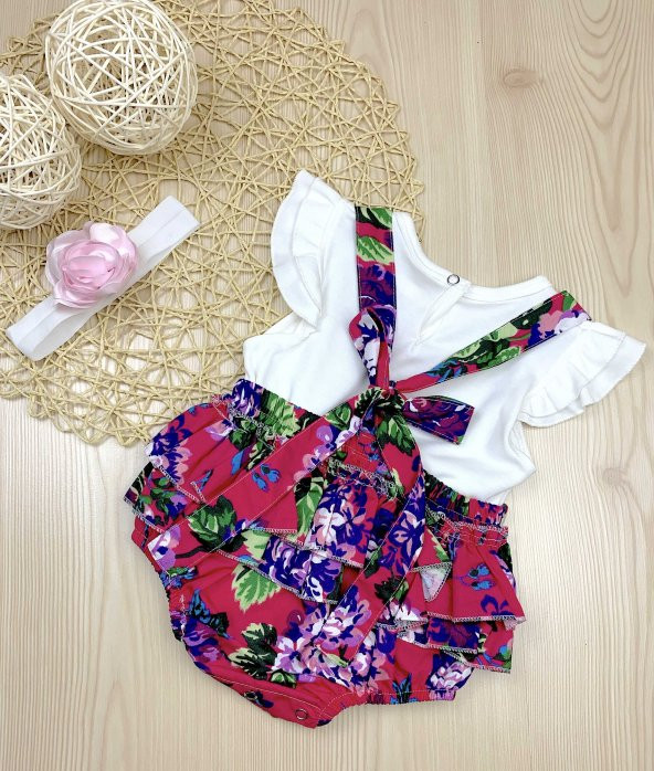 Fuşya Çiçekli Tulum - 2