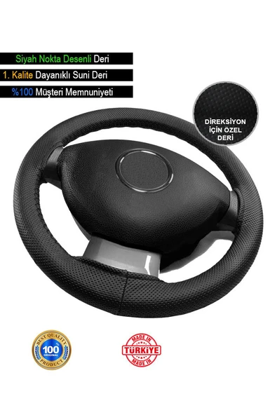 Ftmoto  Tata İndica YENİ süper deri Direksiyon Kılıfı, Siyah Nokta desenli YENİ süper deri Model