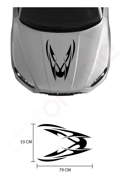 Ftmoto  Araba Kaput Alevleri Tribal Grafik Çıkartmaları Oto Sticker 79×53 Cm