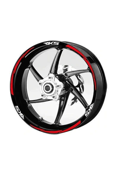 Ftmoto  Rks Motor Lastik Şeritiii Kırmızı Şerit Beyaz Rks Sticker