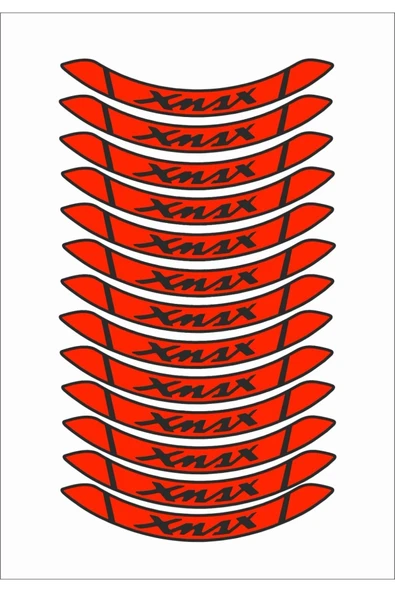 Ftmoto  Xmax Yamaha Turuncu Jant Şerit Sticker Baskılı - 1