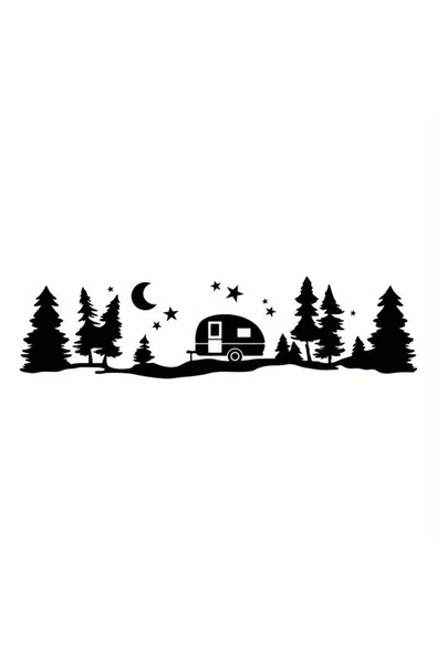 Ftmoto  Kamp Ve Doğa Duvar Dekor Sticker 84 x 22 cm
