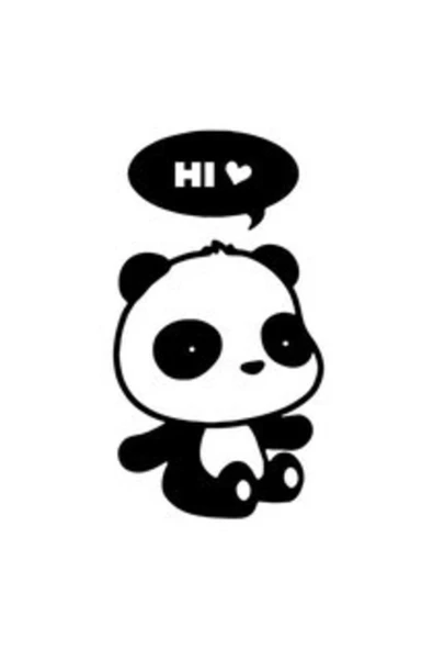 Ftmoto  Sevimli Panda Tasarım Sticker (Oto-Motor-Laptop-Duvar-Dekor) 8 x 15 cm