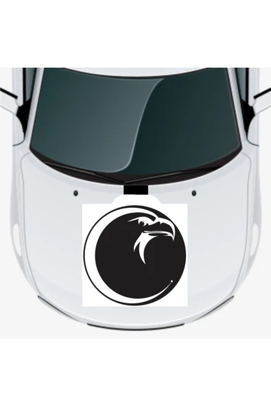 Ftmoto  Kara Kartal Oto Kaput Sticker 45 X 45 Cm