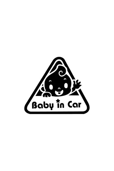 Ftmoto  Baby in Car Üçgen - Araç, Oto, Laptop, Duvar Uyumlu Sticker 10*9 Cm