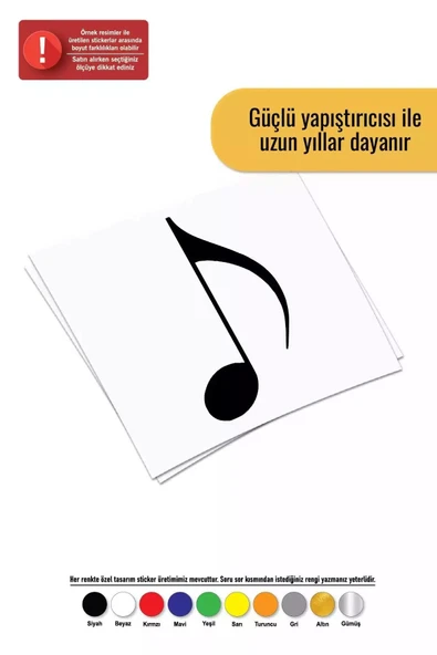 Ftmoto  Nota Sticker Oto Motor Laptop Duvar Folyo Sticker 20 X 34 Cm