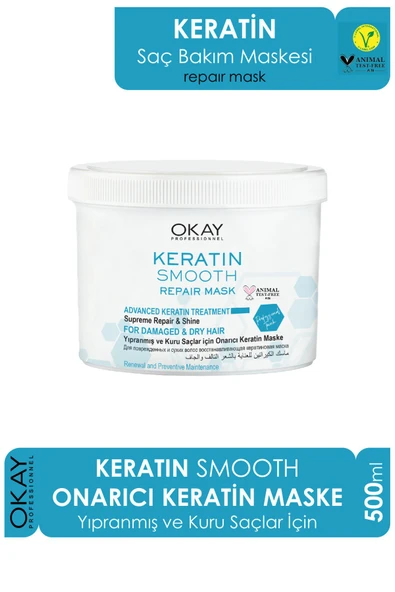Keratin Smooth Onarıcı Maske 500ml - Resim 3