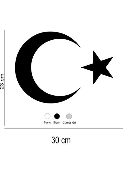 Ftmoto  Türk Bayrağı Sticker Ay Yıldız Araba Oto Sticker 30 Cm X 22 Cm