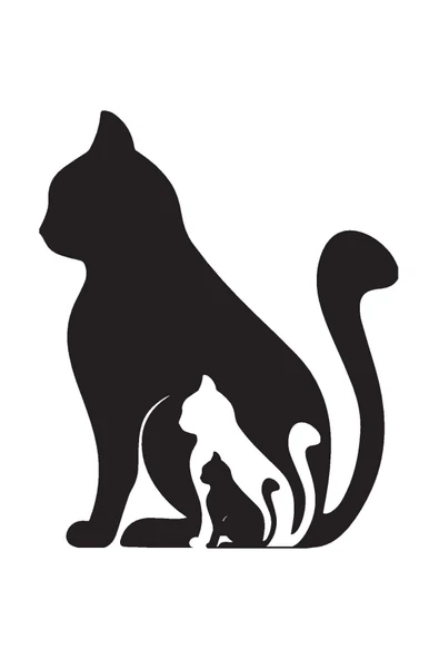 Ftmoto  Kedi Ailesi Duvar Dekor Sticker 40 X 48 Cm