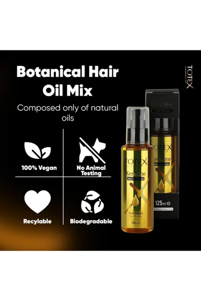 Saç Onarıcı Yağ & Serum | Yıpranmış Saç Bakımı | Saç Parlatıcı | Keratin 125 ml - Resim 14