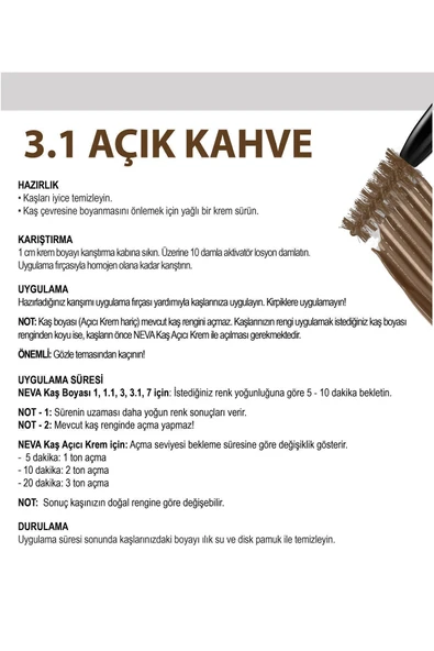 2'Lİ SET Kaş Boyası 3.1 AÇIK KAHVE + Kaş Açıcı Krem (vegan) - Resim 3