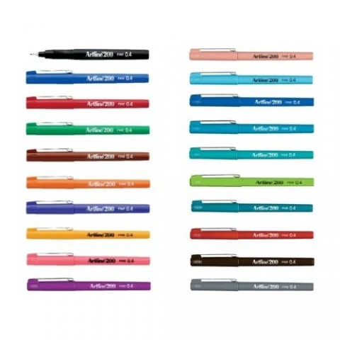 Artline 200 Fineliner 0.4 mm İnce Uçlu Yazı Ve Çizim Kalemi 20'li Seti