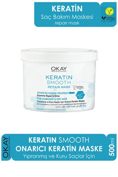 Saç Bakım Maskesi Smooth Keratin 500ml Profesyonel - Resim 3