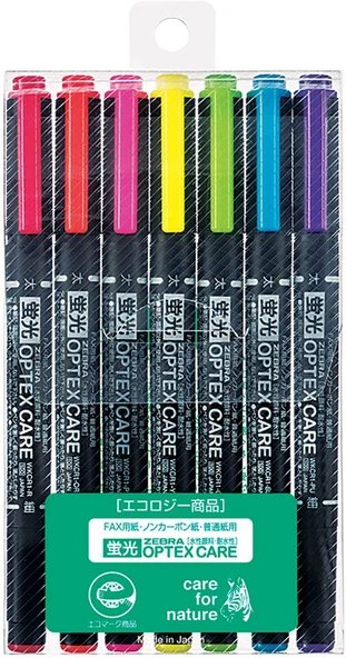 Zebra Optex Care 7'li Çift Taraflı İşaretleme Kalemi ürün görseli