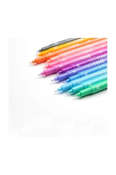 Tombow Twintone 12'li Çift Taraflı Markör - Pastel Renkler - 2