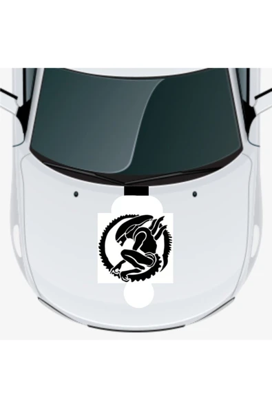 Ftmoto  Asabi Yaratık Oto Kaput Sticker  40 x 37 cm