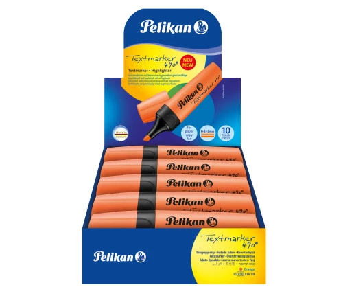 Pelikan 490 Fosforlu Kalem 10'lu Kutu - Turuncu