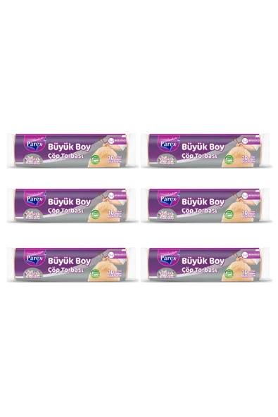 Çöp Torbası Büyük Boy Büzgülü Vanilya Kokulu 10'lu X 6 Adet