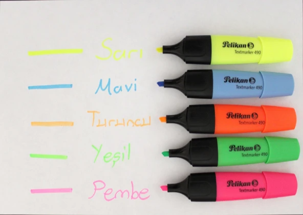 Pelikan 490 5 Canlı Renk Fosforlu Kalem Seti ürün görseli
