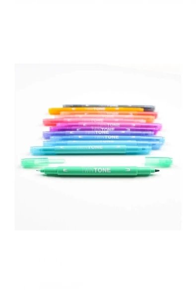 Tombow Twintone 12'li Çift Taraflı Markör - Pastel Renkler - 3
