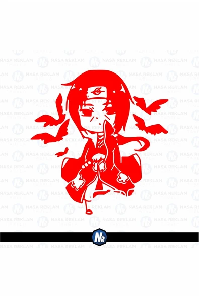 Ftmoto  Nasa Reklam 20x19 Cm Uchiha Itachi Naruto Oto Sticker Araba Cam Sticker