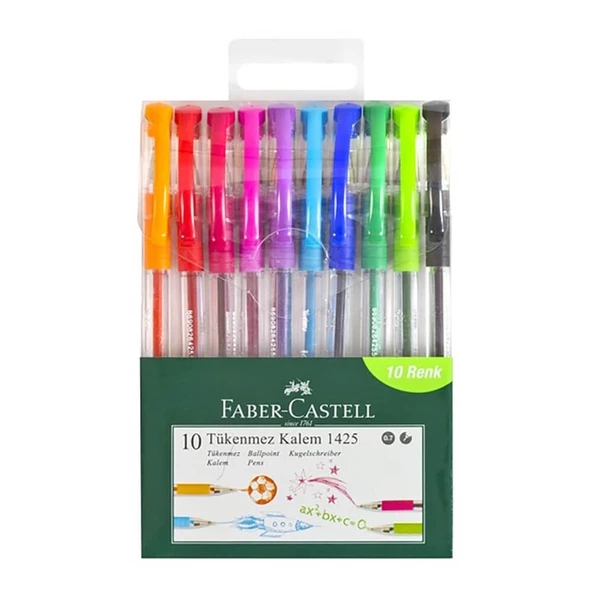 Faber Castell 1425 Tükenmez Kalem 10 Renk Set