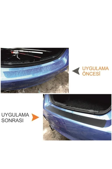 Ftmoto  Seat Leon İçin Uyumlu Aksesuar Oto Bagaj Ve Kapı Eşiği Sticker Seti Karbon - 2