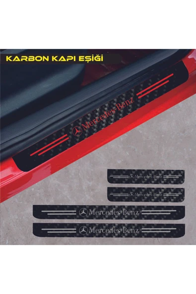 Ftmoto  Opel Vectra Uyumlu Yeni Nesil Aksesuar Oto Kapı Eşiği Sticker Karbon 4 ADET