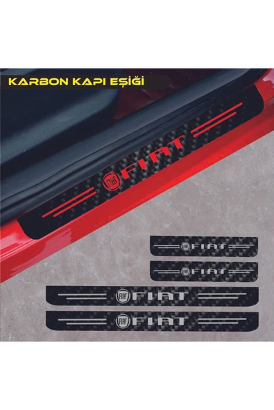 Ftmoto  Ford Taunus Uyumlu Yeni Nesil Aksesuar Oto Kapı Eşiği Sticker Karbon 4 ADET