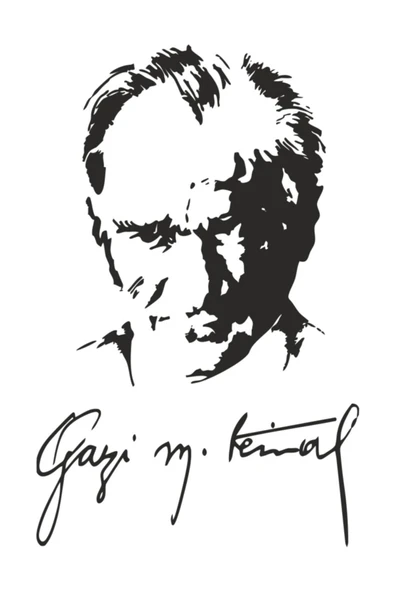Ftmoto  Gazi M.kemal Portre Sticker, Oto Sticker, Atam Portre, Atatürk Imza Sticker,