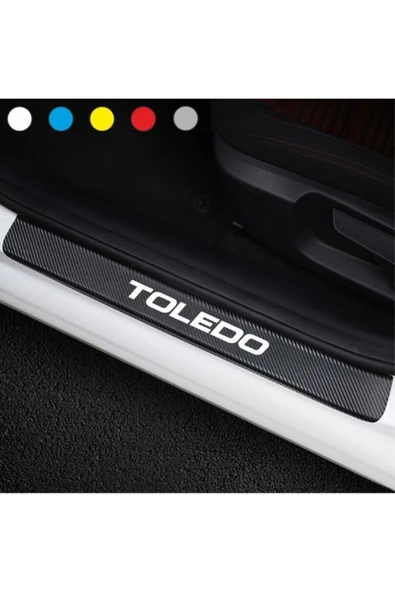 Ftmoto  Seat Toledo Için Karbon Kapı Eşiği Sticker ( 4 Adet )