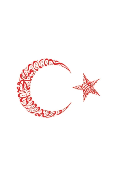 Ftmoto  Kelime-i Tevhid, Ay Yıldız Oto Sticker, Araç Sticker, 34cm* 24 Cm ,