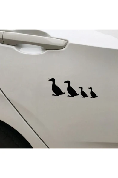 Ftmoto  Aile Vinil Araba Sticker Karikatür Hayvan Ördek Tasarım Araba Tampon Pencere Çıkartması