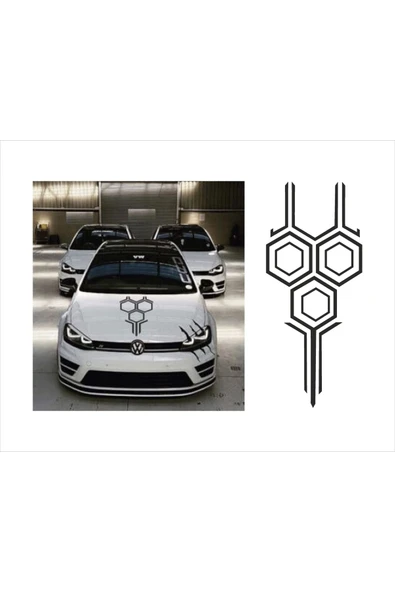 Ftmoto  Araç Kaput Üstü Bal Peteği Sticker