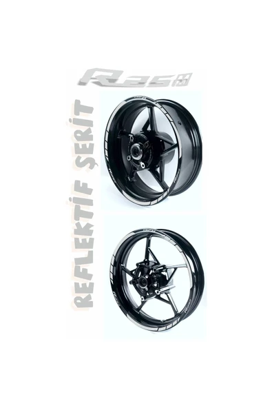 Ftmoto  Yamaha R25 M Jant Şeridi ,jant Sticker Reflektif Beyaz Uyumlu