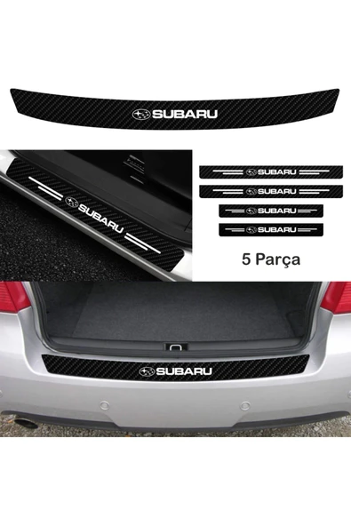 Ftmoto  Subaru Legacy İçin Uyumlu Aksesuar Oto Bağaj Ve Kapı Eşiği Sticker Set Karbon