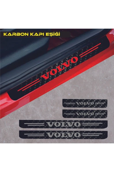 Ftmoto  Volvo Xc70 İçin özel yeni uyumlu Aksesuar Oto Kapı Eşiği özel yeni sticker Karbon 4 Adet
