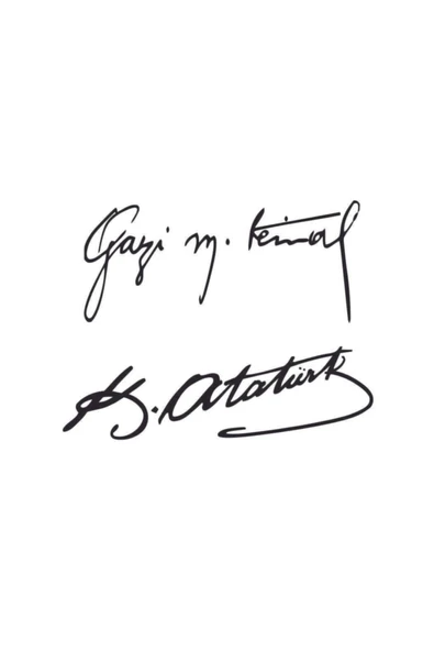 Ftmoto  Gazi M.Kemal-K.Atatürk İmza özel yeni sticker İkili Imza 25*11 Cm
