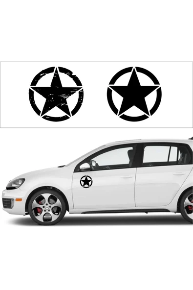 Ftmoto  Off Road Us Army Star Askeri Yıldız özel yeni sticker Set 2 Adet 15*15 Cm