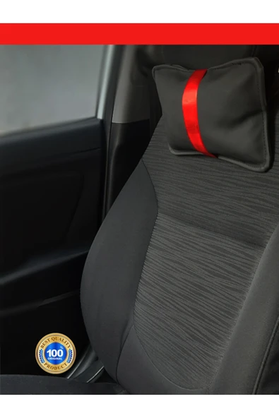 Ftmoto  Peugeot 308 2007 2012 Oto Koltuk Kırmızı Şerit Boyun Yastığı 2 Adet