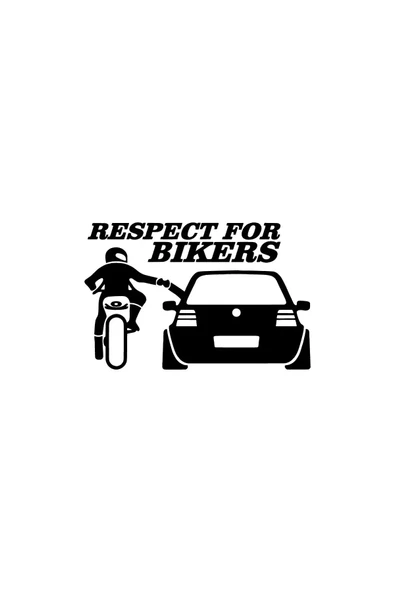 Ftmoto  Motorcuya Saygı Oto Sticker Siyah 30 x 21 cm Aracınıza Yeni Bir Tarz Katın