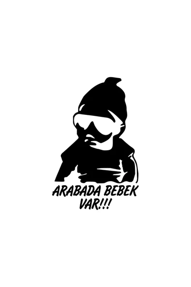 Ftmoto  Arabada Bebek Var Cool - Araç, Oto, Laptop, Duvar Uyumlu Sticker 20*30 Cm