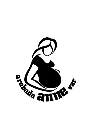 Ftmoto  Arabada Anne Var Oto özel yeni sticker Siyah 30 x 30 cm