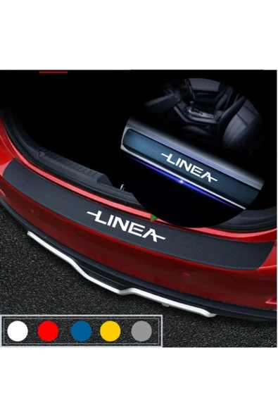 Ftmoto  Fiat Linea İçin özel yeni uyumlu Aksesuar Oto Bagaj Ve Kapı Eşiği özel yeni sticker Seti Karbon