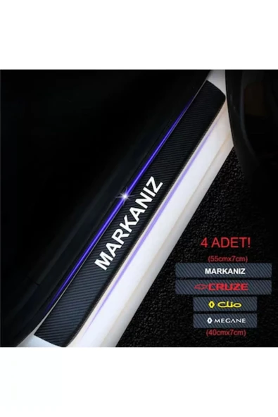 Ftmoto  Volkswagen Vw Cc İçin ÖZEL uyumlu  Oto Kapı eşikleri Sticker Karbon 4 Adet