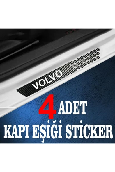 Ftmoto  Volvo özel Oto Kapı eşikleri Sticker Karbon 4 Adet