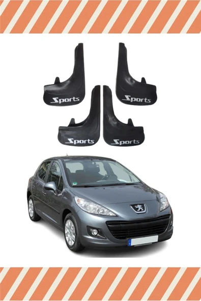 Ftmoto  Peugeot 207 Sports Yazılı 4'lü Tozluk Çamurluk Paçalık