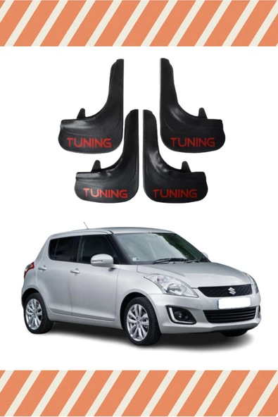 Ftmoto  Suziki Swift Tuning Yazılı 4'lü Tozluk Çamurluk Paçalık Uyumlu