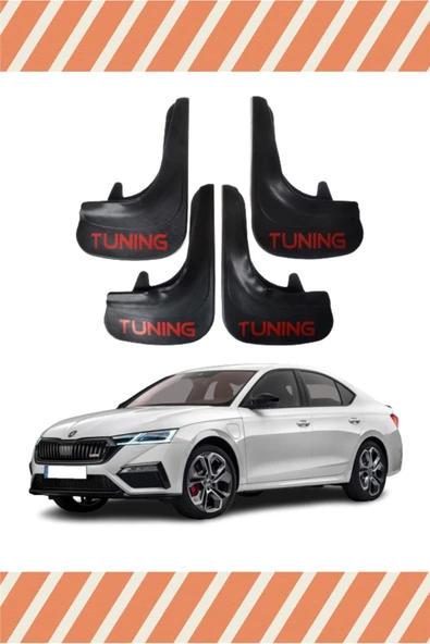 Ftmoto  Skoda Octavia Tunıng Yazılı 4'lü Tozluk Çamurluk Paçalık