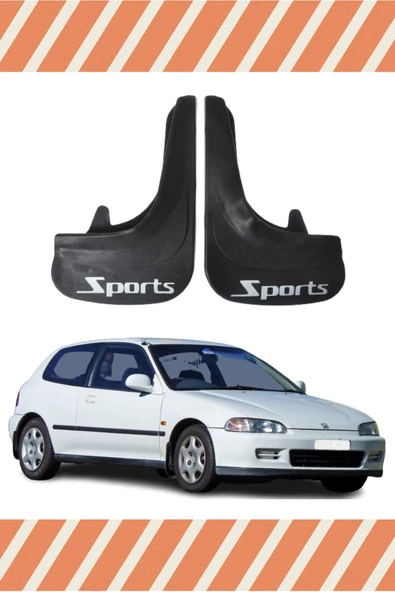 Ftmoto  Honda Civic 1992-1995 Uyumlu Sports Yazılı 2'li Tozluk Çamurluk Paçalık